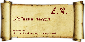 Lászka Margit névjegykártya